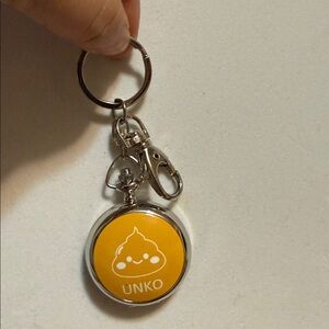 Silver tone #1 Pocket Watch / key charm / bag charm with Cartoon Design